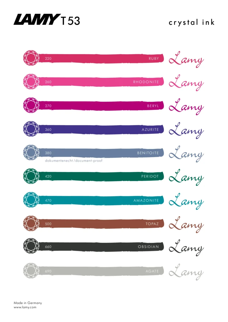 Lamy T53 kleuren